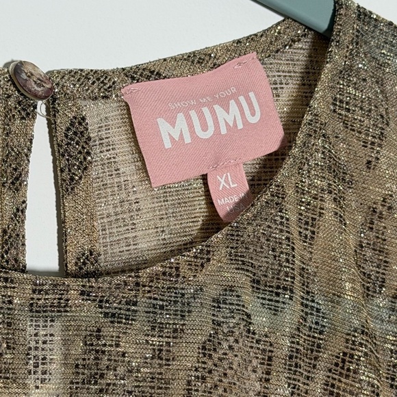 Show Me Your Mumu Happy Hour Blouse Top Long Sheer Sleeve Python Print Relaxed - Picture 3 of 9